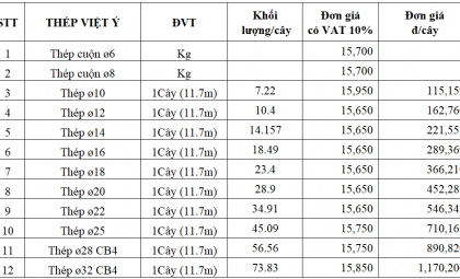 Thép Việt Ý có tốt không? Báo giá thép Việt Ý mới nhất 2025 [GIẢM 300/KG]